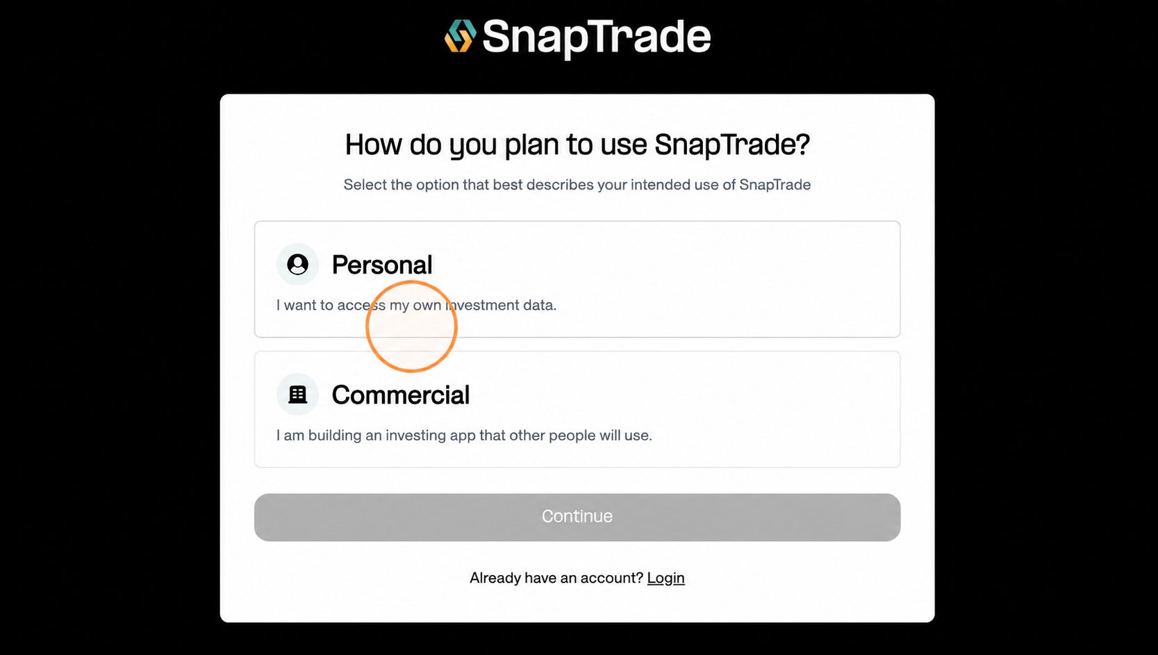 Go to the SnapTrade dashboard