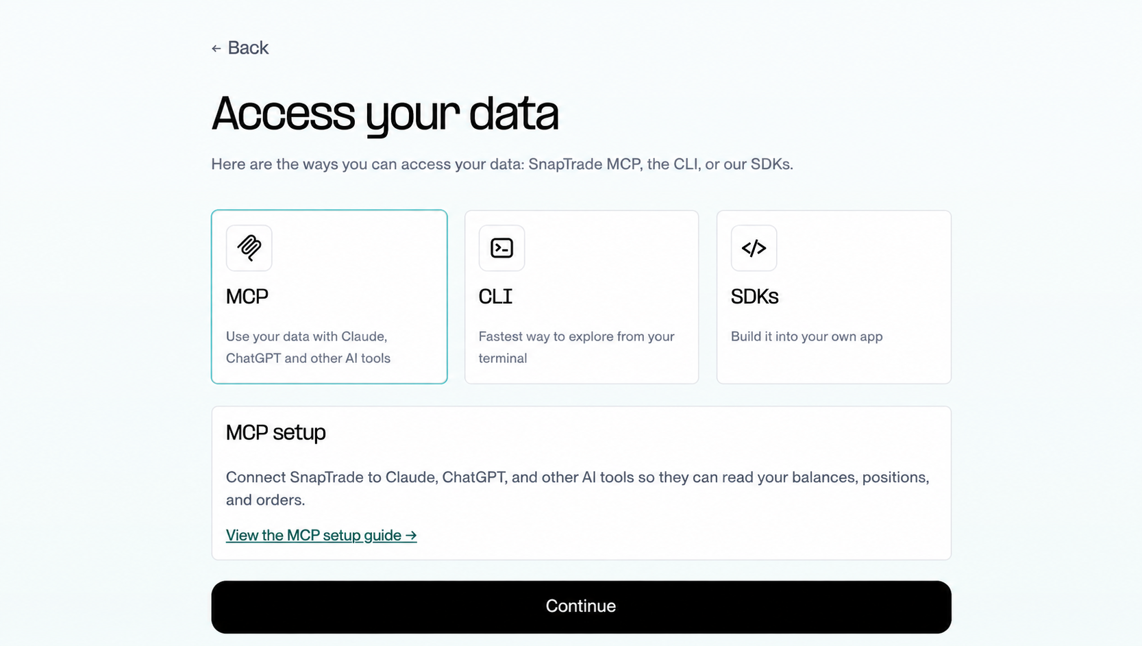 Choose MCP and click "Continue"